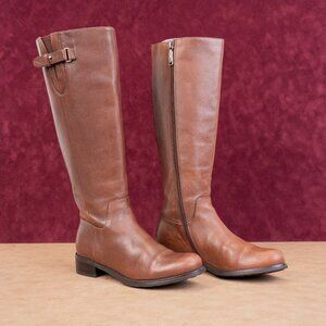 Blondo Women Volly Brown Leather Waterproof Riding knee Boots sz 7.5